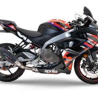 GPR exhaust compatible with  Aprilia RS 457 2024-2025, New Grand Prix Evo Black Titanium, full system exhaust legal for UK and non-EU countries including removable db killer 