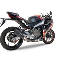 GPR exhaust compatible with  Aprilia RS 457 2024-2025, New Grand Prix Evo Black Titanium, full system exhaust legal for UK and non-EU countries including removable db killer 