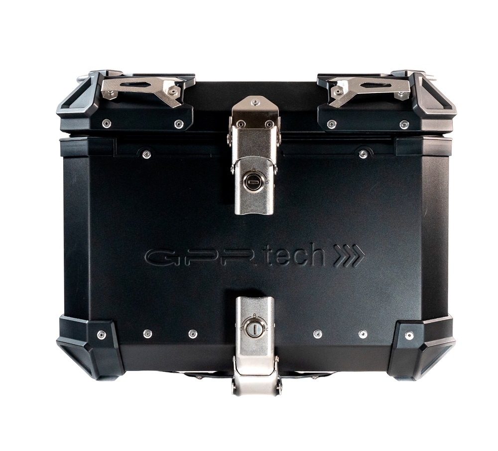 Top case GPR TECH compatible with  Ktm Duke 125 2021/2023 e5 GPR TECH Top case in aluminum, black color including, roof rack and specific plate Capacity 45 LT.