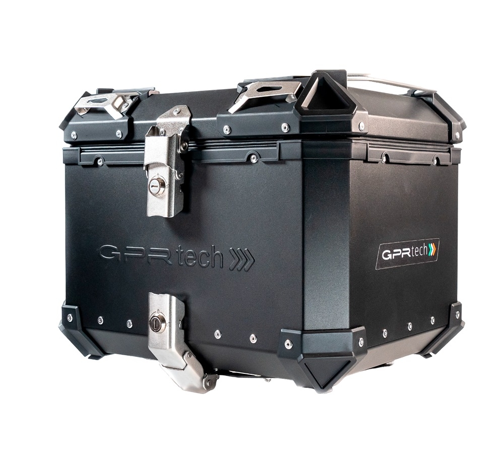 Top case GPR TECH compatible with  Ktm Duke 125 2021/2023 e5 GPR TECH Top case in aluminum, black color including, roof rack and specific plate Capacity 45 LT.