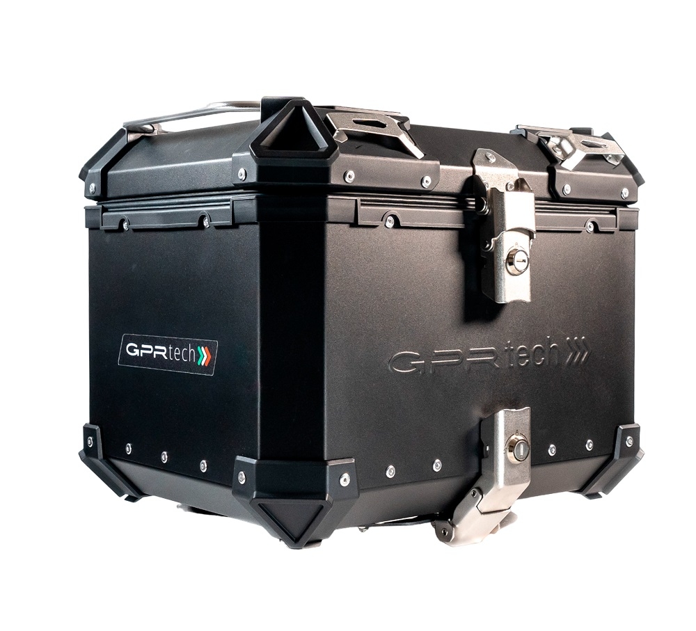 Top case GPR TECH compatible with  Ktm Duke 125 2021/2023 e5 GPR TECH Top case in aluminum, black color including, roof rack and specific plate Capacity 45 LT.