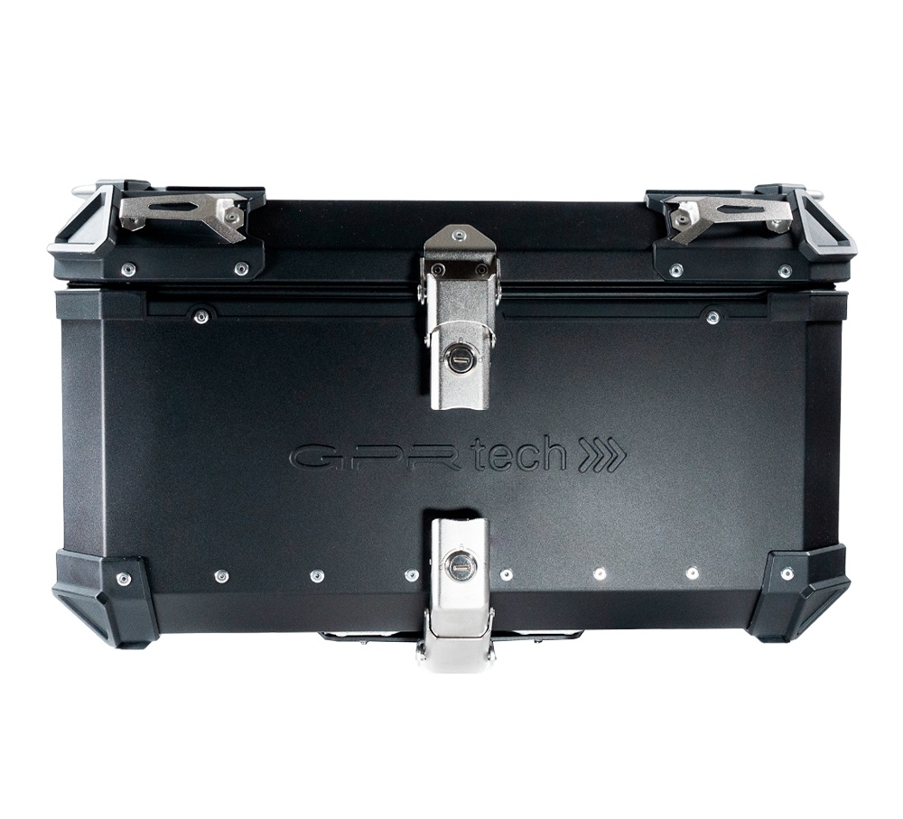 Top case GPR TECH compatible with  Benelli Trk 251 2019/2023 GPR TECH Top case in aluminum, black color with specific plate included Capacity 55 LT.