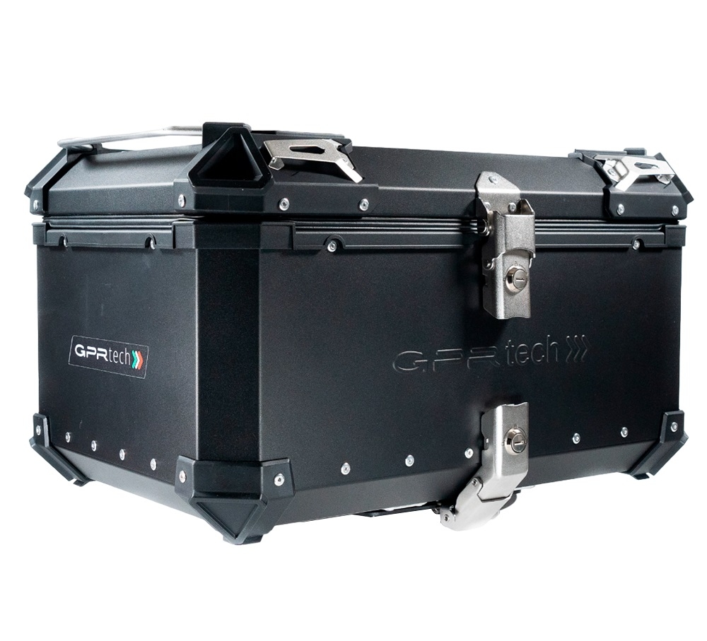 Top case GPR TECH compatible with  Benelli Trk 251 2019/2023 GPR TECH Top case in aluminum, black color with specific plate included Capacity 55 LT.