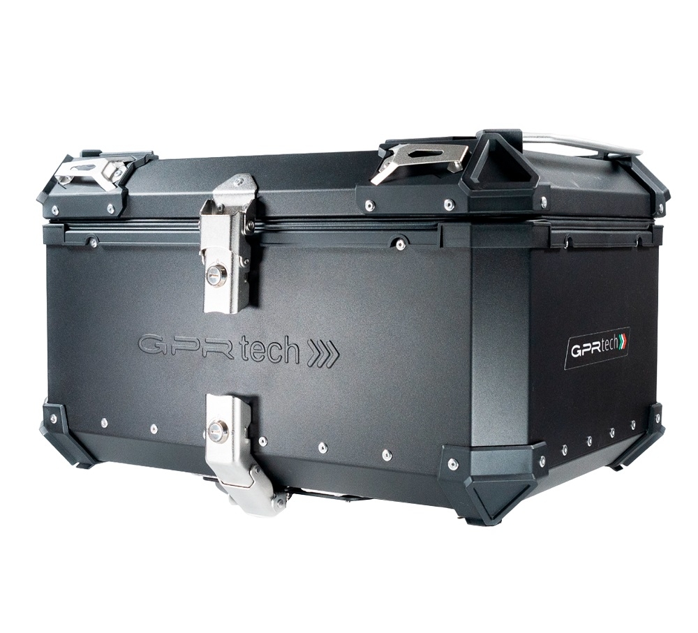 Top case GPR TECH compatible with  Benelli Trk 251 2019/2023 GPR TECH Top case in aluminum, black color with specific plate included Capacity 55 LT.