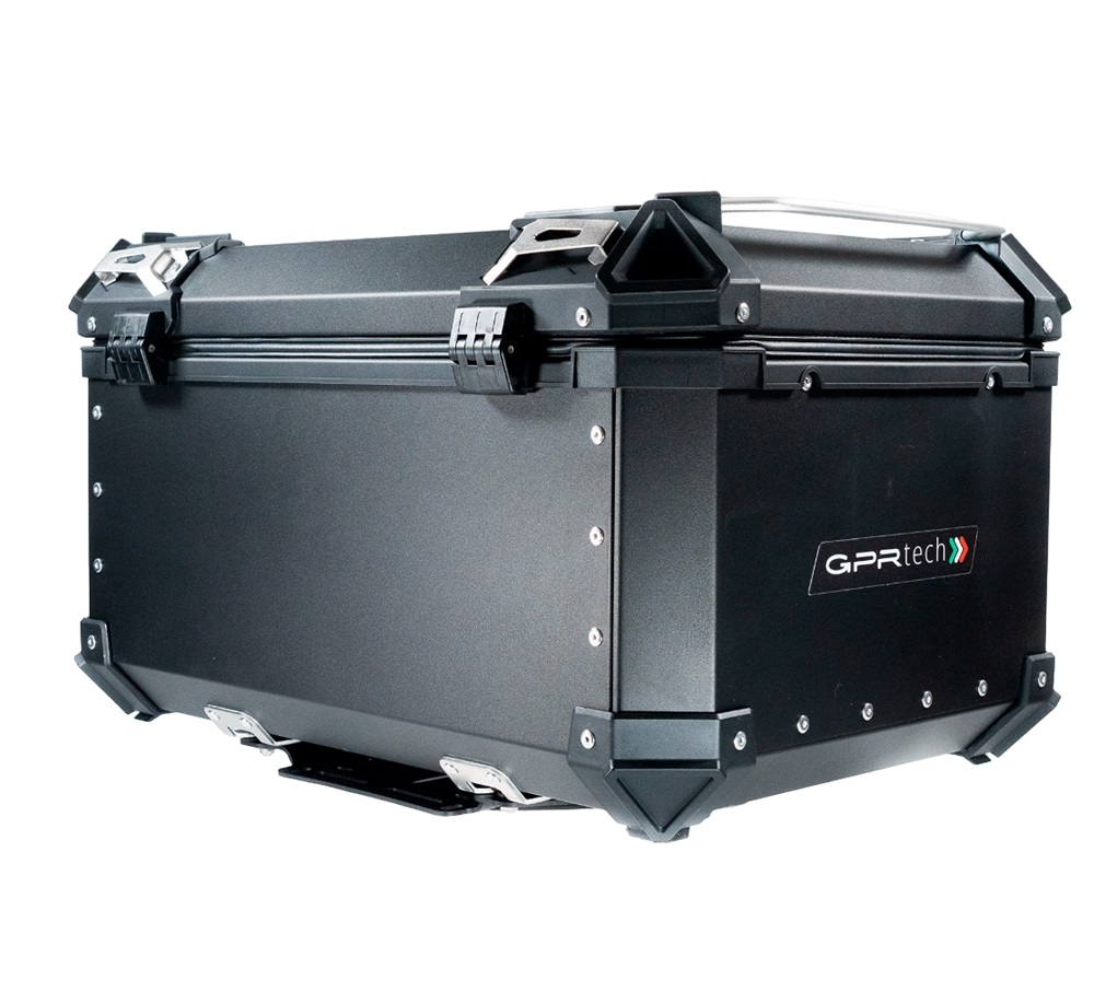 Top case GPR TECH compatible with  Benelli Trk 251 2019/2023 GPR TECH Top case in aluminum, black color with specific plate included Capacity 55 LT.