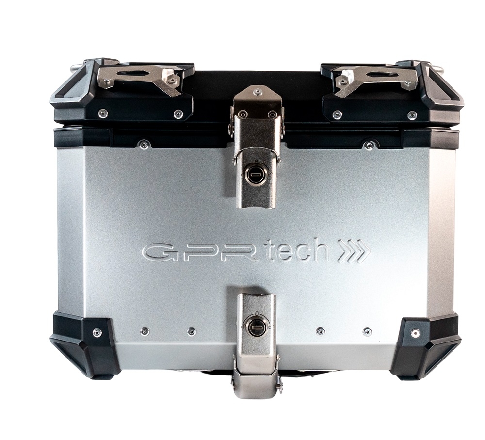 Top case GPR TECH compatible with  Benelli Trk 125 2019/2023 GPR TECH Top case in aluminum, silver color with specific plate included Capacity 35 LT.