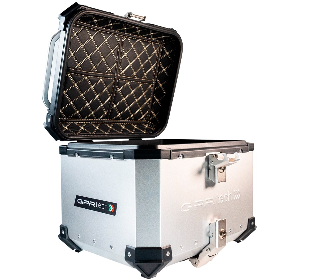 GPR TECH TOP CASE ALPI-TECH 45 LT. SILVER Top case in aluminum, silver color with universal plate included Capacity 45 LT.