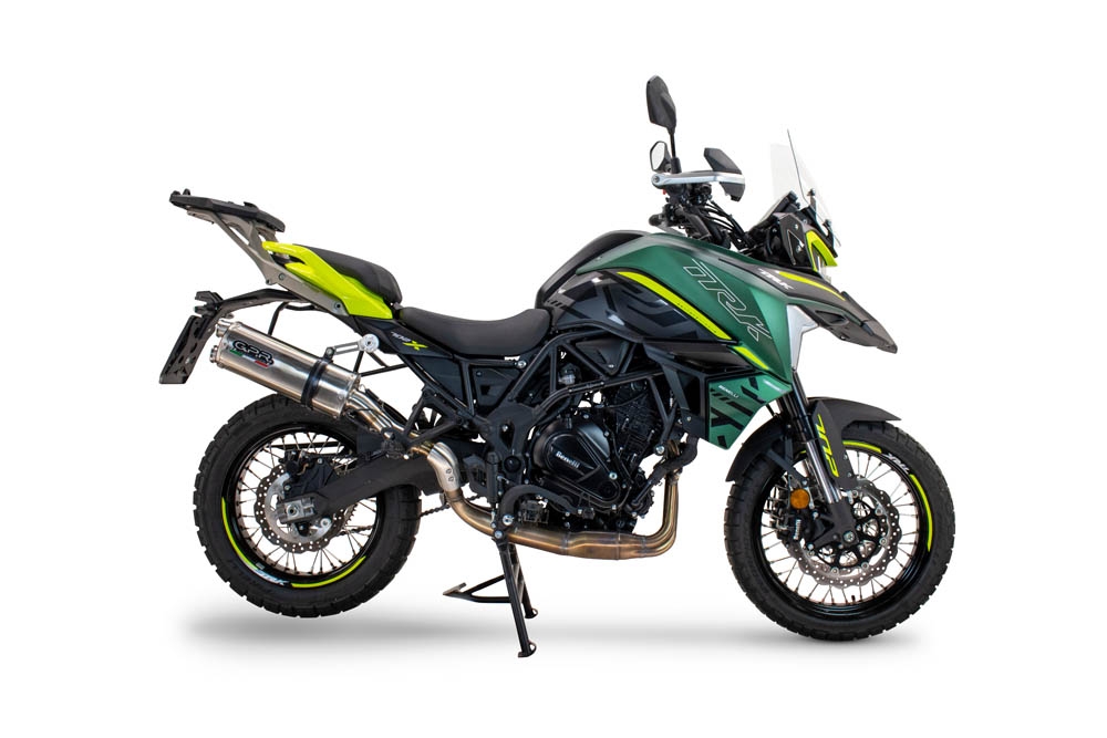 Egzoz ile uyumlu Benelli Trk 702 X 2023-2024, Dual Inox, Egzoz yasal, onaylı, çıkarılabilir db killer ve bağlantı borulu susturucu 