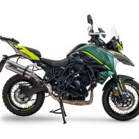 Egzoz ile uyumlu Benelli Trk 702 X 2023-2024, Dual Inox, Egzoz yasal, onaylı, çıkarılabilir db killer ve bağlantı borulu susturucu 