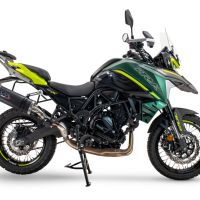 Egzoz ile uyumlu Benelli Trk 702 2023-2024, Dual Poppy, Egzoz yasal, onaylı, çıkarılabilir db killer ve bağlantı borulu susturucu 
