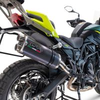 Egzoz ile uyumlu Benelli Trk 702 2023-2024, Dual Poppy, Egzoz yasal, onaylı, çıkarılabilir db killer ve bağlantı borulu susturucu 