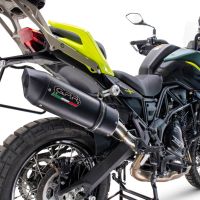 Egzoz ile uyumlu Benelli Trk 702 X 2023-2024, Furore Nero, Egzoz yasal, onaylı, çıkarılabilir db killer ve bağlantı borulu susturucu 