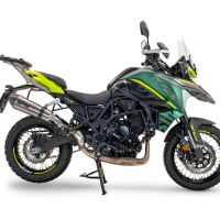 GPR exhaust compatible with  Benelli Trk 702 X 2023-2024, New Grand Prix Evo Titanium, Slip-on exhaust legal for UK and non-EU markets including link pipe and removable db killer 