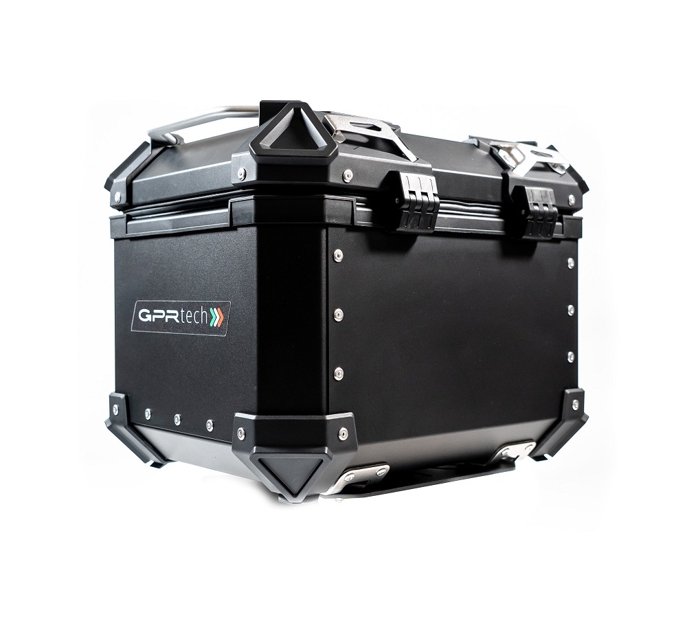 GPR TECH TOP CASE ALPI-TECH 26 LT. BLACK Top case in aluminum,including soft backrest, black color with universal plate  Capacity 26 LT.