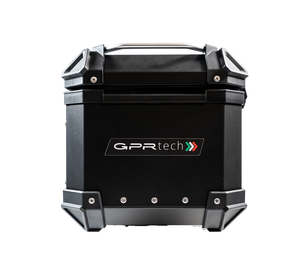 GPR TECH TOP CASE ALPI-TECH 26 LT. BLACK Top case in aluminum,including soft backrest, black color with universal plate  Capacity 26 LT.