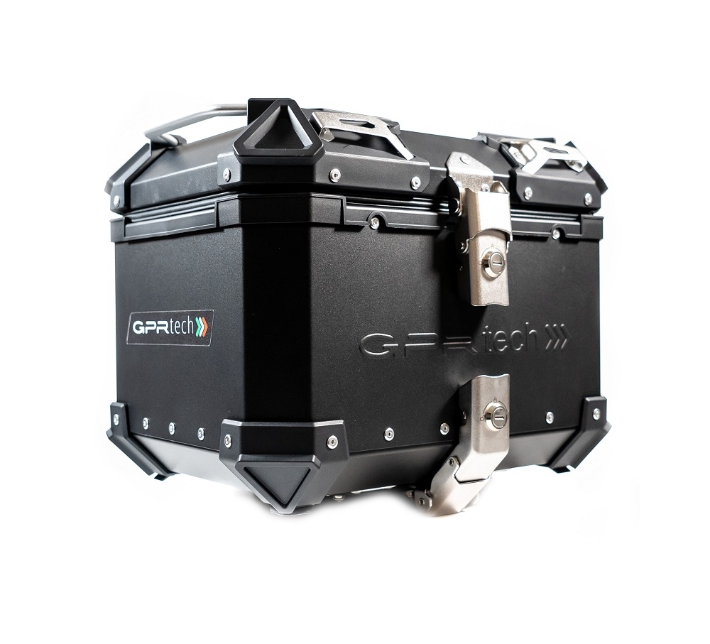 GPR TECH TOP CASE ALPI-TECH 26 LT. BLACK Top case in aluminum,including soft backrest, black color with universal plate  Capacity 26 LT.