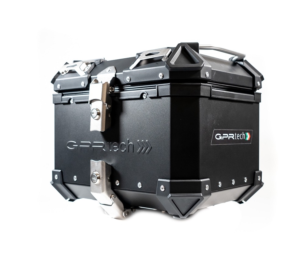 GPR TECH TOP CASE ALPI-TECH 26 LT. BLACK Top case in aluminum,including soft backrest, black color with universal plate  Capacity 26 LT.