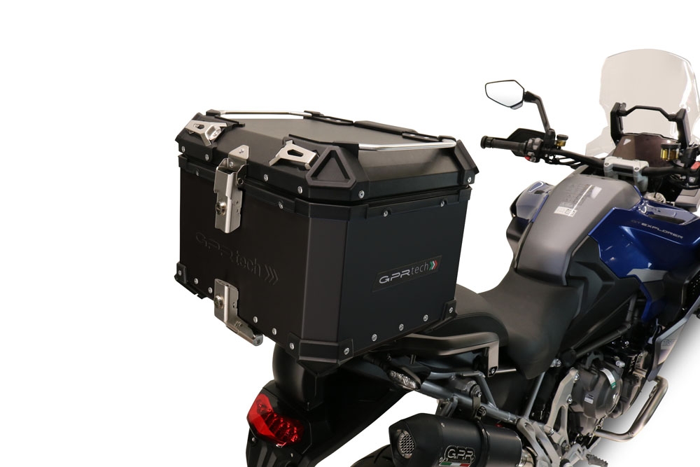 Topkoffer GPR TECH compatibel met  Triumph Tiger 850 Sport 2020/2024 e5 Alüminyum üst kasa, siyah renk ve özel plaka dahildir Kapasite Litre 45