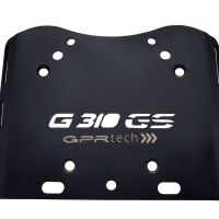 GPR TECH compatible with  Bmw G 310 Gs 2017/2021 e4 GPR TECH Specific fitting plate Top Case ALPITECH 26 LT compatible with original luggage rack,stainless steel made with 4 anchor points