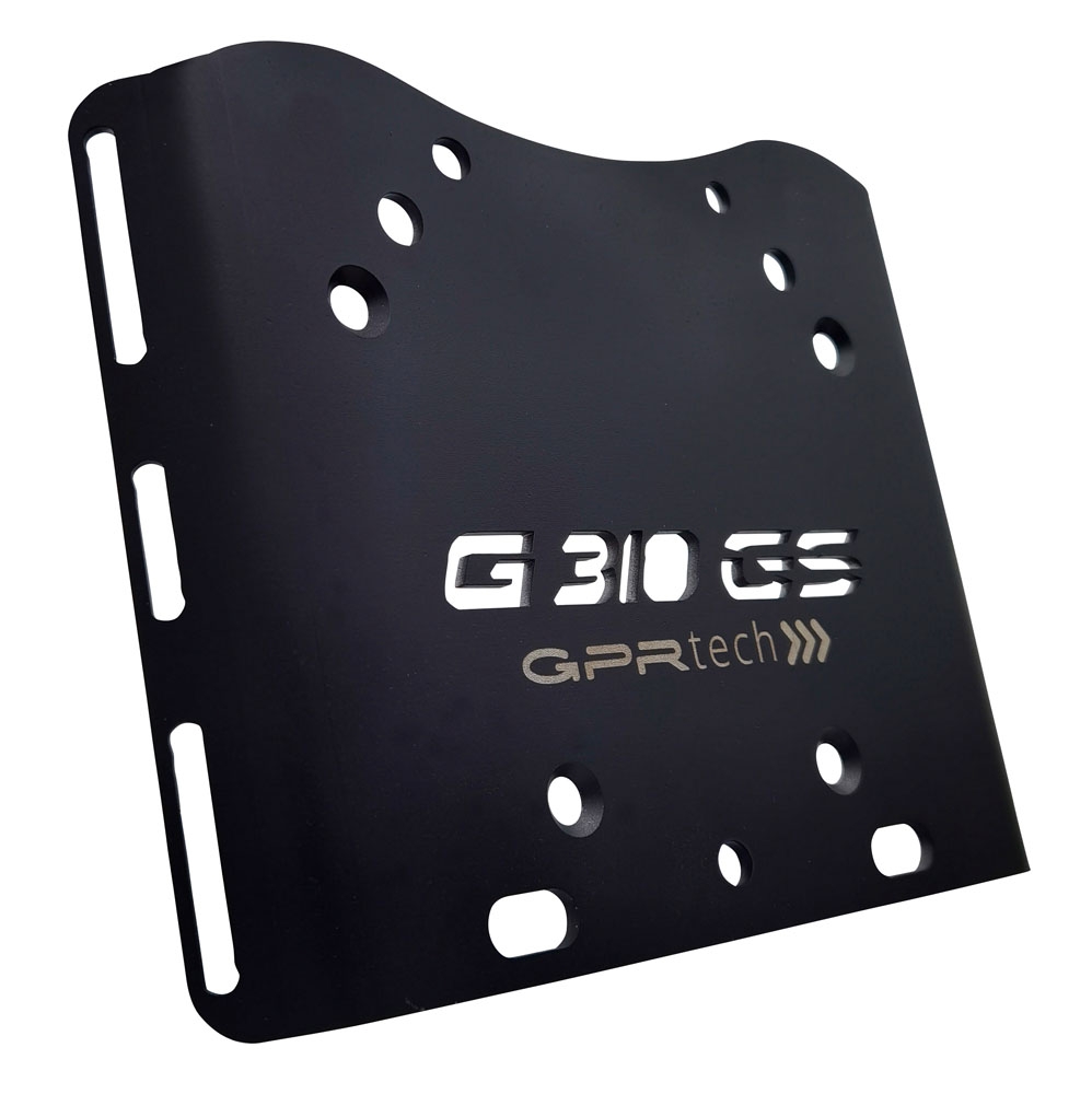 GPR TECH compatible with  Bmw G 310 Gs 2017/2021 e4 GPR TECH SPECIFIC TITANIUM PLATE TOP CASE-ALPITECH 35/55 LT compatible with original luggage rack,titanium made with 4 anchor points