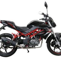 Egzoz ile uyumlu Benelli Bn 125 2018-2020, Furore Evo4 Nero, Yalnızca gürültü için onaylanan sistem, AB dışındaki pazarlar için geçerlidir Tam hat, susturucu artı toplayıcı 