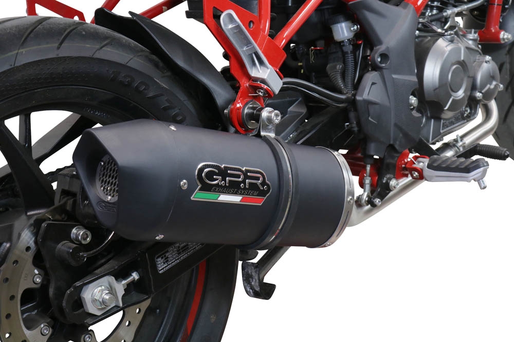 Egzoz ile uyumlu Benelli Bn 125 2018-2020, Furore Evo4 Nero, Yalnızca gürültü için onaylanan sistem, AB dışındaki pazarlar için geçerlidir Tam hat, susturucu artı toplayıcı 