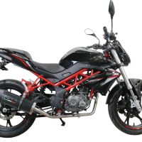 Egzoz ile uyumlu Benelli Bn 125 2021-2024, Furore Evo4 Poppy, Yalnızca gürültü için onaylanan sistem, AB dışındaki pazarlar için geçerlidir Tam hat, susturucu artı toplayıcı 