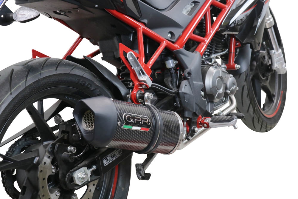 Egzoz ile uyumlu Benelli Bn 125 2021-2024, Furore Evo4 Poppy, Yalnızca gürültü için onaylanan sistem, AB dışındaki pazarlar için geçerlidir Tam hat, susturucu artı toplayıcı 