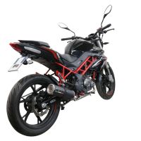 Egzoz ile uyumlu Benelli Bn 125 2021-2024, M3 Black Titanium, Yalnızca gürültü için onaylanan sistem, AB dışındaki pazarlar için geçerlidir Tam hat, susturucu artı toplayıcı 