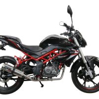 Egzoz ile uyumlu Benelli Bn 125 2021-2024, M3 Inox , Yalnızca gürültü için onaylanan sistem, AB dışındaki pazarlar için geçerlidir Tam hat, susturucu artı toplayıcı 