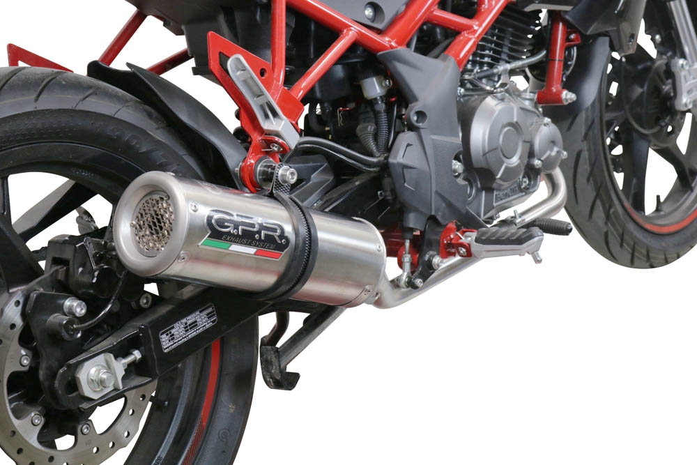 Egzoz ile uyumlu Benelli Bn 125 2021-2024, M3 Inox , Yalnızca gürültü için onaylanan sistem, AB dışındaki pazarlar için geçerlidir Tam hat, susturucu artı toplayıcı 