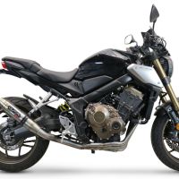 Exhaust compatible with Honda Cb 650 F 2019-2022, Deeptone Inox, full system exhaust legal for UK and non-EU countries including removable db killer 