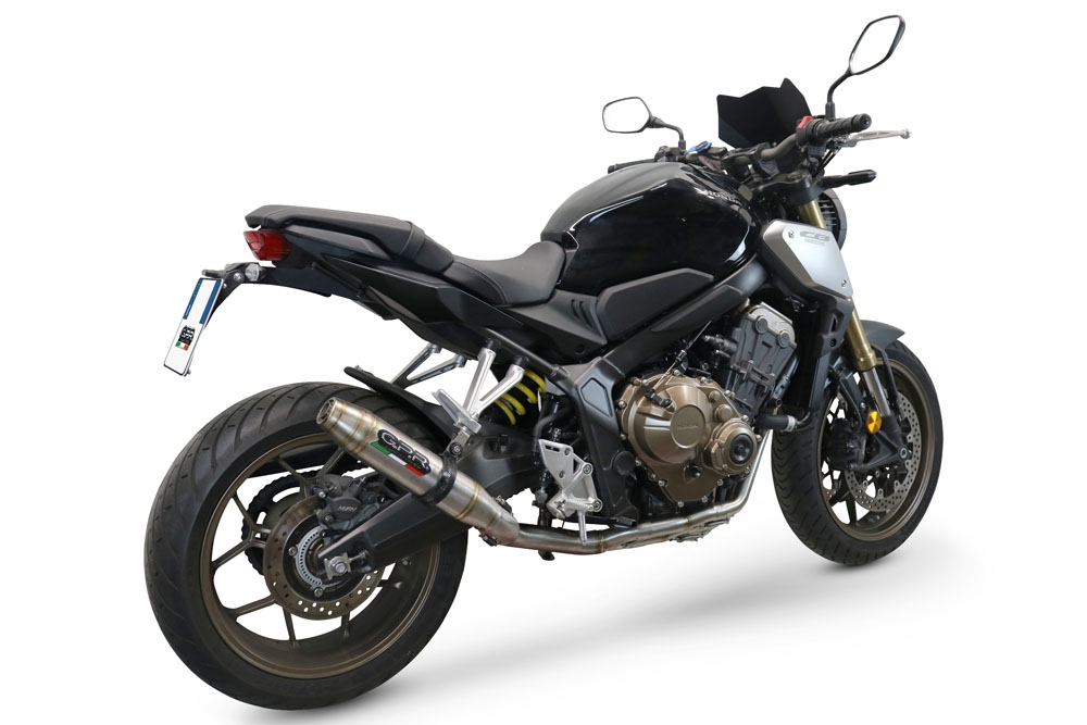 Exhaust compatible with Honda Cb 650 F 2019-2022, Deeptone Inox, full system exhaust legal for UK and non-EU countries including removable db killer 