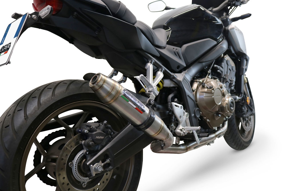 Exhaust compatible with Honda Cb 650 F 2019-2022, Deeptone Inox, full system exhaust legal for UK and non-EU countries including removable db killer 
