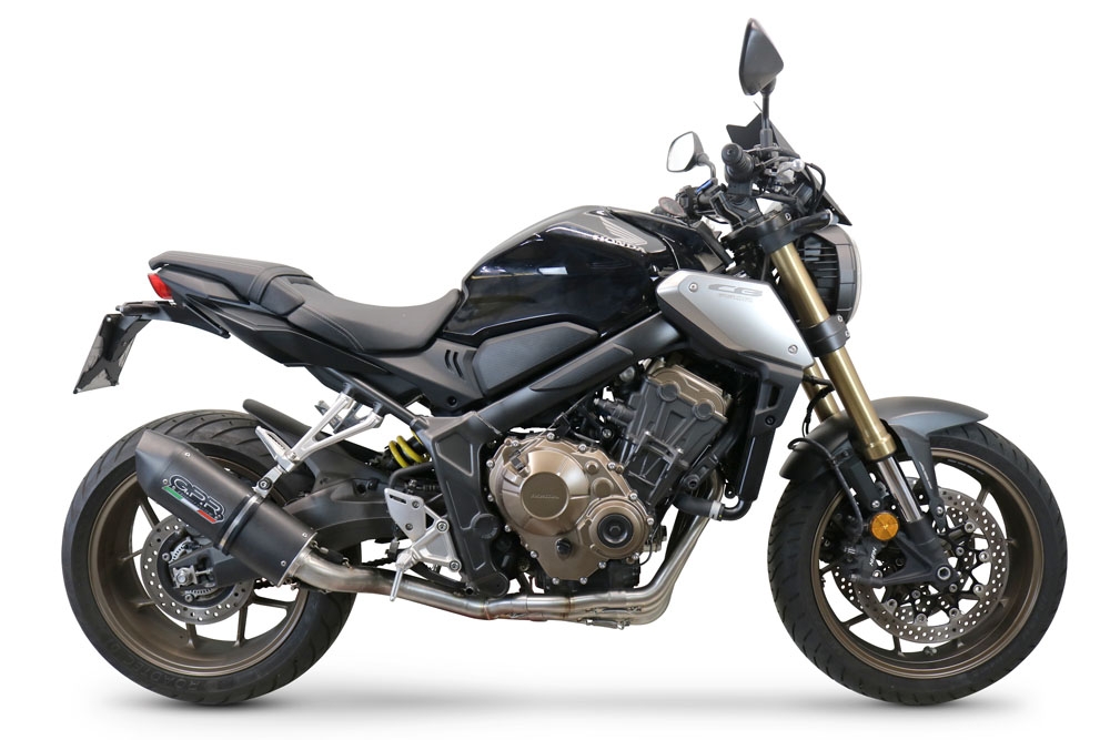 Exhaust compatible with Honda Cb 650 F 2019-2022, Furore Evo4 Nero, full system exhaust legal for UK and non-EU countries including removable db killer 