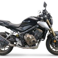 Exhaust compatible with Honda Cb 650 F 2019-2022, Furore Evo4 Nero, full system exhaust legal for UK and non-EU countries including removable db killer 