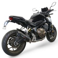 Exhaust compatible with Honda Cb 650 F 2019-2022, Furore Evo4 Nero, full system exhaust legal for UK and non-EU countries including removable db killer 