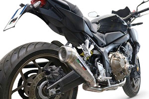 Egzoz ile uyumlu Honda Cb 650 F 2014-2016, Powercone Evo, Onaylanmış ve yasal, çıkarılabilir db öldürücü dahil tam sistem egzozu 