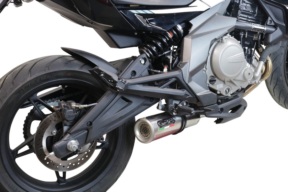 Exhaust compatible with Cf Moto 650 Mt 2019-2020, M3 Inox , Slip-on exhaust legal for UK and non-EU markets including link pipe and removable db killer 