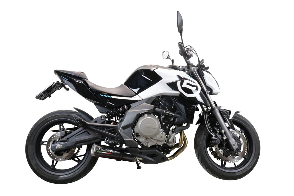 Exhaust compatible with Cf Moto 400 NK 2021-2023, M3 Poppy , Slip-on exhaust legal for UK and non-EU markets including link pipe and removable db killer 