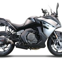 GPR exhaust compatible with  Cf Moto 650 Gt 2022-2024, New Grand Prix Evo Poppy, Homologated legal slip-on exhaust including removable db killer and link pipe 