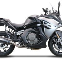 Exhaust compatible with Cf Moto 650 Gt 2022-2024, Furore Nero, Slip-on exhaust legal for UK and non-EU markets including link pipe and removable db killer 