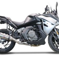 GPR exhaust compatible with  Cf Moto 650 Gt 2022-2024, New Grand Prix Evo Titanium, Slip-on exhaust legal for UK and non-EU markets including link pipe and removable db killer 