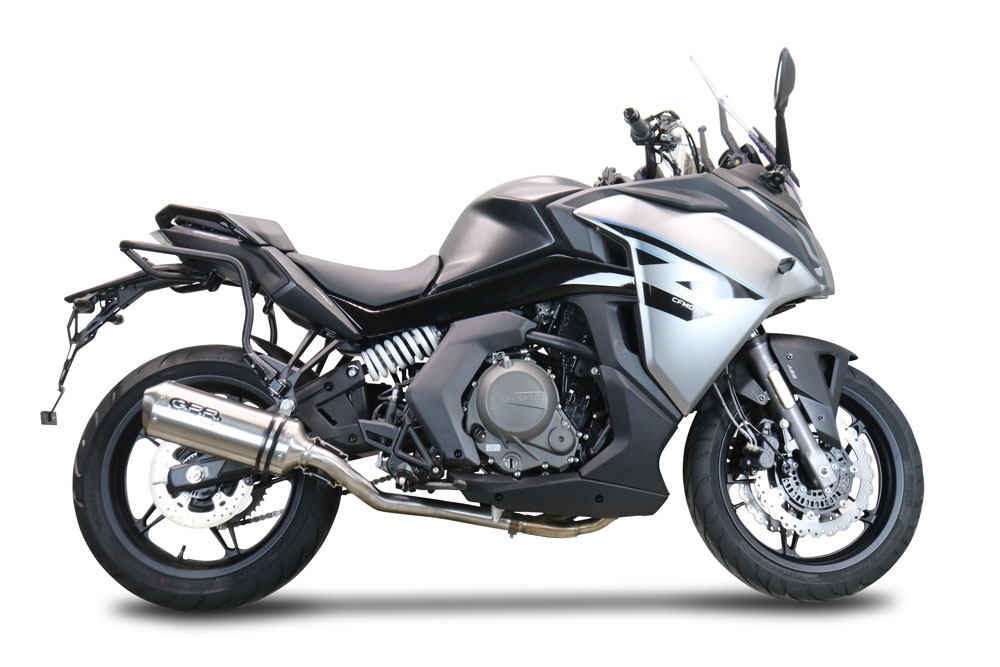 Egzoz ile uyumlu Cf Moto 650 Gt 2022-2024, Satinox , Yalnızca gürültü için onaylanan sistem, AB dışındaki pazarlar için geçerlidirSusturucu ve özel bağlantı borusu 