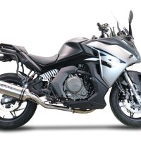 Egzoz ile uyumlu Cf Moto 650 Gt 2022-2024, Satinox , Yalnızca gürültü için onaylanan sistem, AB dışındaki pazarlar için geçerlidirSusturucu ve özel bağlantı borusu 