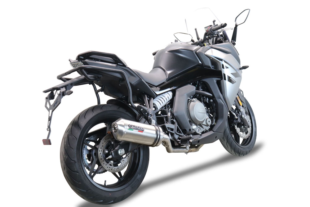Egzoz ile uyumlu Cf Moto 650 Gt 2022-2024, Satinox , Yalnızca gürültü için onaylanan sistem, AB dışındaki pazarlar için geçerlidirSusturucu ve özel bağlantı borusu 