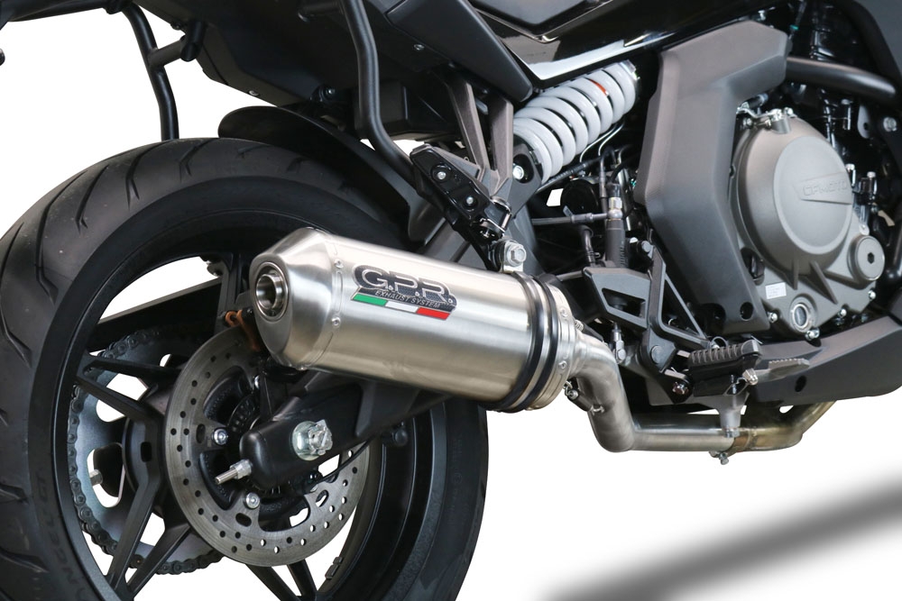 Egzoz ile uyumlu Cf Moto 650 Gt 2022-2024, Satinox , Yalnızca gürültü için onaylanan sistem, AB dışındaki pazarlar için geçerlidirSusturucu ve özel bağlantı borusu 