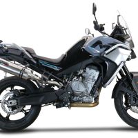 Egzoz ile uyumlu Cf Moto 800 Mt Touring 2022-2024, Satinox , Egzoz yasal, onaylı, çıkarılabilir db killer ve bağlantı borulu susturucu 