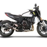 GPR exhaust compatible with  Cf Moto 700 CL-X Adv 2022-2024, New Grand Prix Evo Poppy, Homologated legal slip-on exhaust including removable db killer and link pipe 