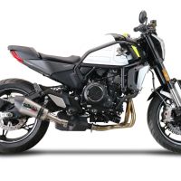GPR exhaust compatible with  Cf Moto 700 CL-X Heritage  2022-2024, New Grand Prix Evo Titanium, Homologated legal slip-on exhaust including removable db killer and link pipe 